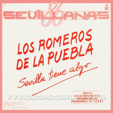 Single/EP del álbum Canto a mi tierra de Los Romeros de la Puebla, año 1986 