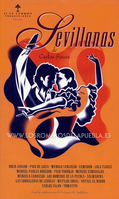Single/EP del álbum Sevillanas de Carlos Saura de Los Romeros de la Puebla, año 1992 