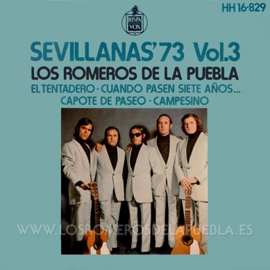 Single/EP del álbum Sevillanas '73 de Los Romeros de la Puebla, año 1973 