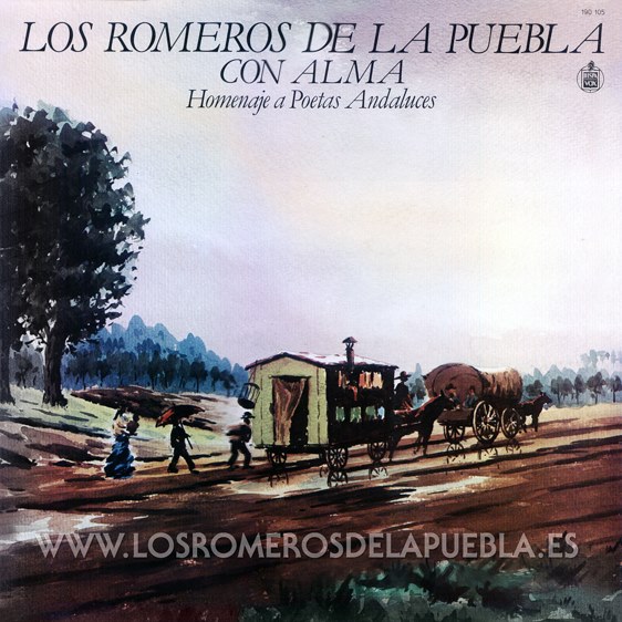 Portada del disco Con Alma: Homenaje a Poetas Andaluces de Los Romeros de la Puebla. Año 1983