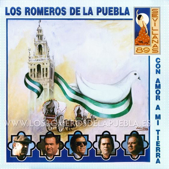 Portada del disco Con amor a mi tierra de Los Romeros de la Puebla. Año 1989