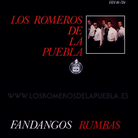 Portada del disco Fandangos Rumbas de Los Romeros de la Puebla. Año 1970