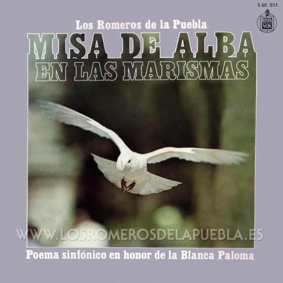 Portada del disco Misa de alba en las marismas de Los Romeros de la Puebla. Año 1978