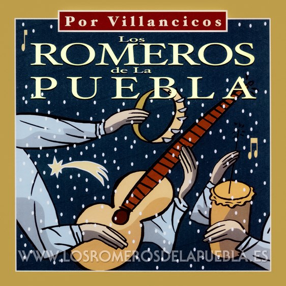 Portada del disco Por Villancicos de Los Romeros de la Puebla. Año 2004