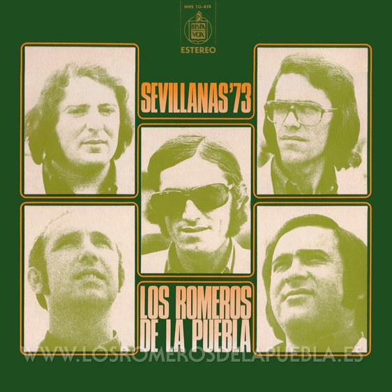Portada del disco Sevillanas '73 de Los Romeros de la Puebla. Año 1973
