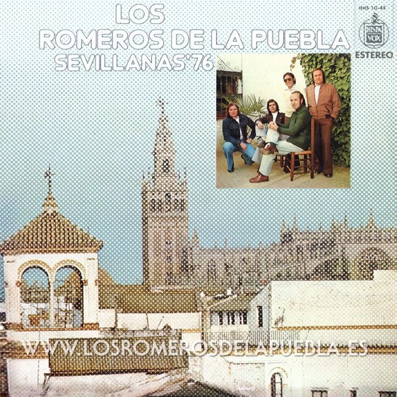 Portada del disco Sevillanas '76 de Los Romeros de la Puebla. Año 1976
