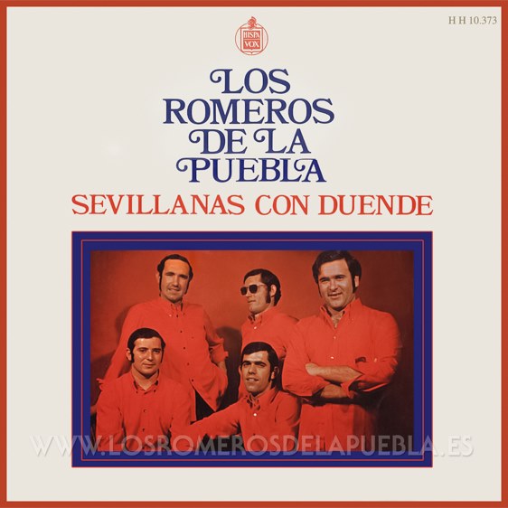 Portada del disco Sevillanas con duende de Los Romeros de la Puebla. Año 1970