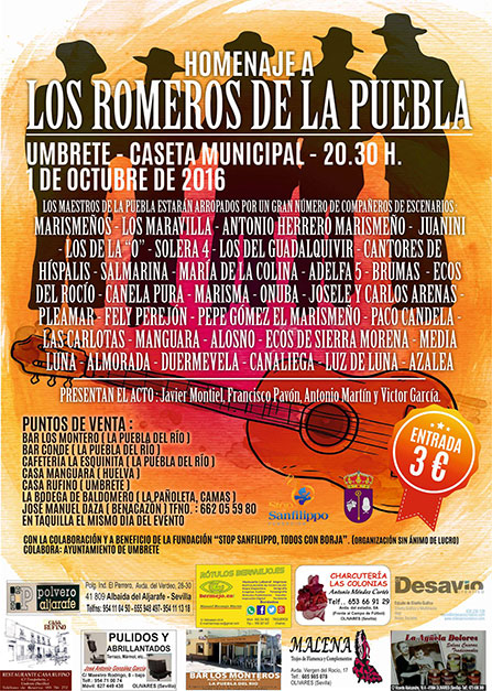 Cartel del homenaje a Los Romeros de la Puebla en Umbrete