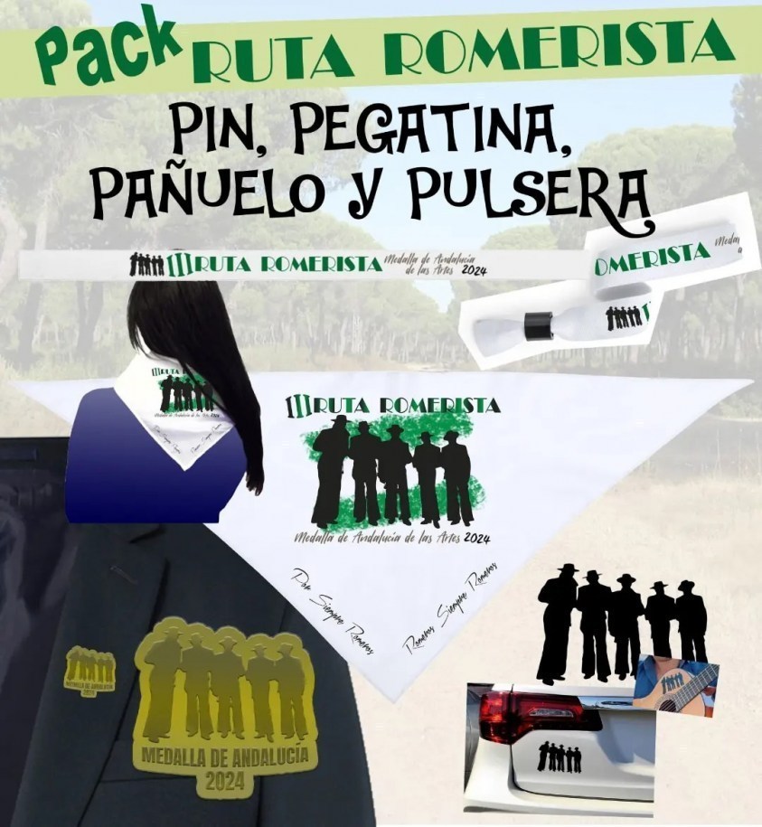Pack de la Tienda Oficial de Los Romeros de la Puebla para la III Ruta Romerista (2024)