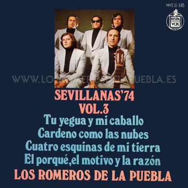 Single/EP del álbum Sevillanas '74 de Los Romeros de la Puebla, año 1974 