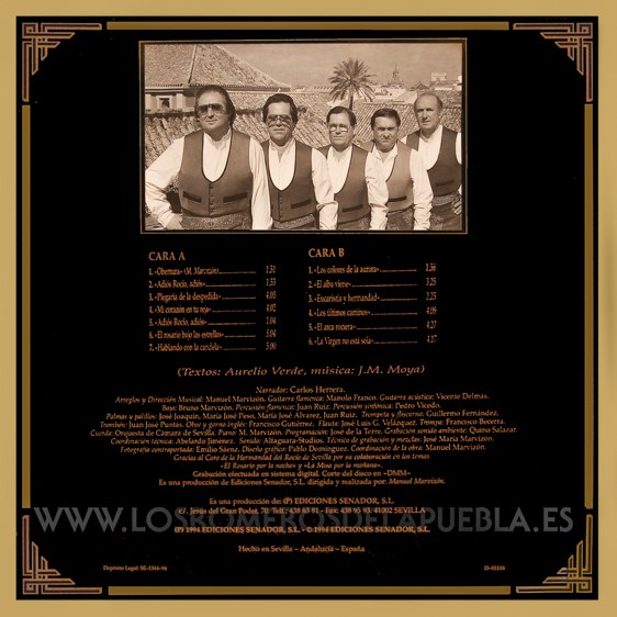 Portada diferente del disco Camino de vuelta de Los Romeros de la Puebla. Año 1994