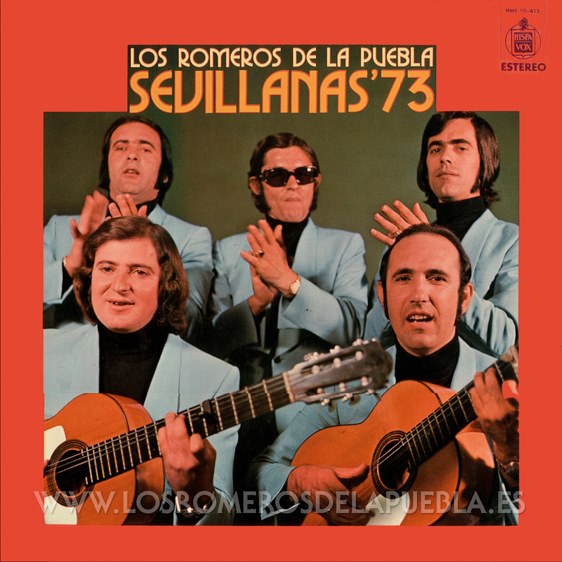 Portada diferente del disco Sevillanas '73 de Los Romeros de la Puebla. Año 1973